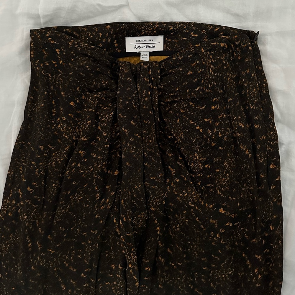 & OTHER STORIES Print Draped Midi Skirt Sz0 - Picture 7 of 9